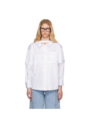 Rokh White Multi Button Broken Shirt