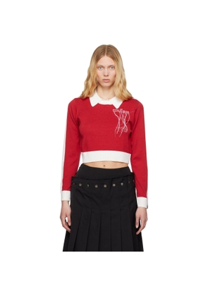 Rokh Red Contrasted Polo