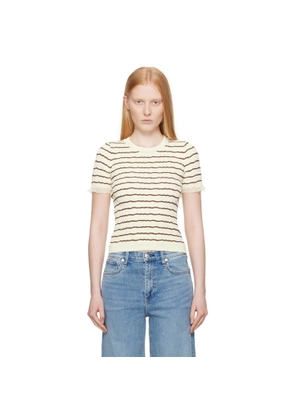 rag & bone Beige & Brown Chiara Stripe Crew T-shirt
