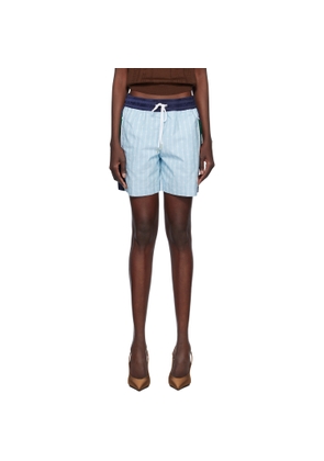Casablanca Blue Pinstripe Laurel Track Shorts