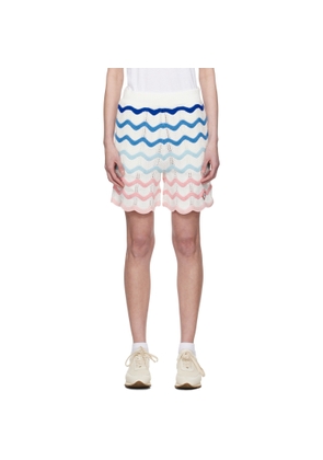 Casablanca Multicolor Gradient Wave Crochet Shorts