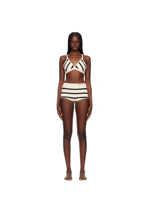 Moncler Off-White & Black Knit Bikini