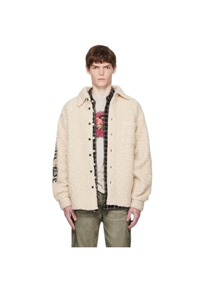 COÛT DE LA LIBERTÉ Off-White Tommy Sherpa Embellished Wool Overshirt