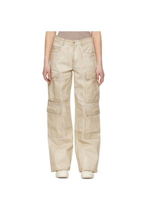 Rick Owens DRKSHDW Beige Hollywood Double Cargo Jeans