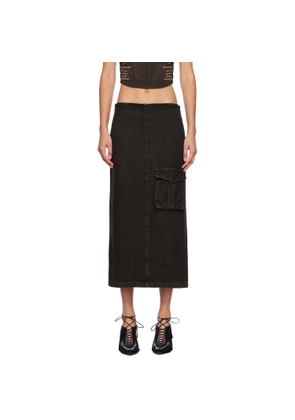 Miaou Black Freya Denim Maxi Skirt