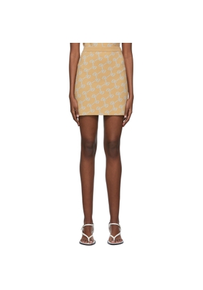 Rokh Beige Viscose Mini Skirt
