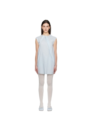 MM6 Maison Margiela Blue Shirting Darting Minidress