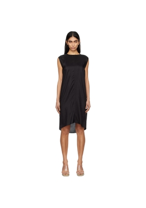 MM6 Maison Margiela Black Light Silk Shift Midi Dress
