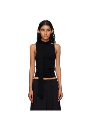 St. Agni Black Knit Scarf Top