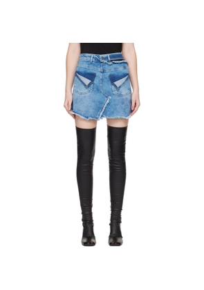 Ottolinger Blue Reversed Denim Miniskirt