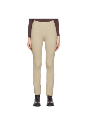 House of Dagmar Beige Shiloh Split Hem Leggings