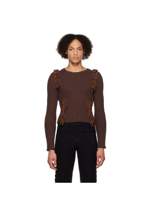 Eckhaus Latta Burgundy Rope Sweater