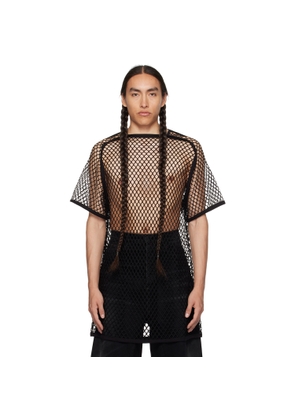 NICOLAS ANDREAS TARALIS Black Open T-Shirt