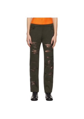 khanh brice nguyen SSENSE Exclusive Green Distressed Trousers