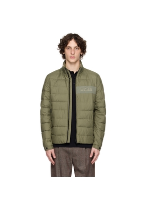BOSS Khaki Water-Repellent Regular-Fit Logo Puffer Jacket