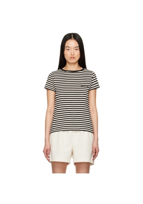 Moncler Off-White & Black Striped T-shirt