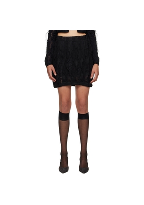 lesugiatelier Black Ruffled Miniskirt
