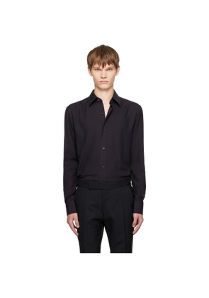 TOM FORD Black Cotton Cashmere Fluid Fit Shirt