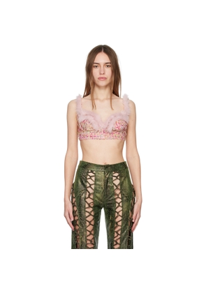 KIM SHUI SSENSE Exclusive Pink Furry Bralette