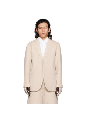 YULONG XIA SSENSE Exclusive Beige Vent Blazer