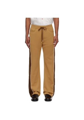 Casablanca Brown & Beige Chenille Panelled Track Pants