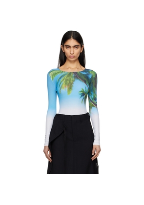 MM6 Maison Margiela Blue Archive Print Bodysuit