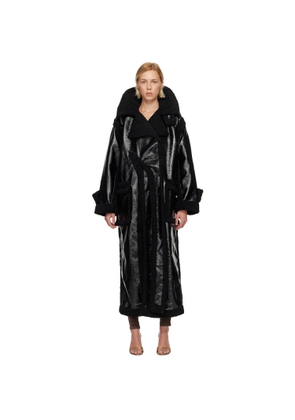 Ottolinger Black Oversized Split Faux-Shearling Coat