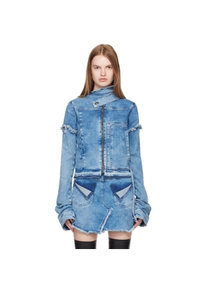 Ottolinger Blue Drape Collar Denim Jacket