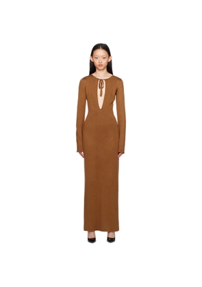 Magda Butrym Brown Keyhole Maxi Dress