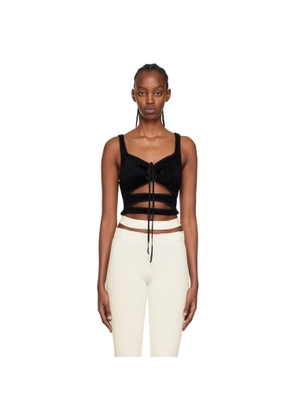 ANDREĀDAMO Black Cutout Tank Top