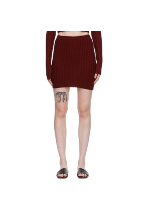 COTTON CITIZEN Burgundy Capri Miniskirt