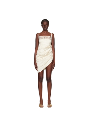 JACQUEMUS Off-White Le Chouchou 'La Saudade Brodée' Minidress