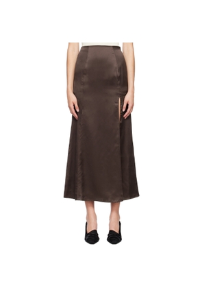 BITE Brown Organic Silk Maxi Skirt