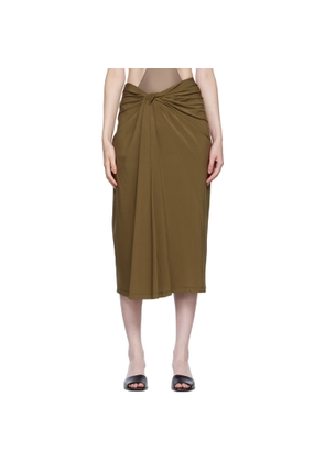 Rosetta Getty SSENSE Exclusive Brown Knotted Midi Skirt