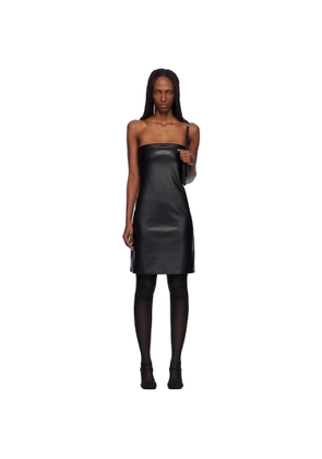 Courrèges Black Bustier Lingerie Faux-Leather Minidress