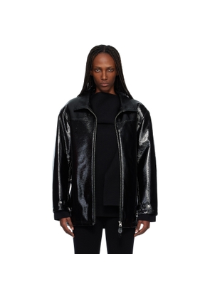 Courrèges Black Oversized Vinyl Jacket