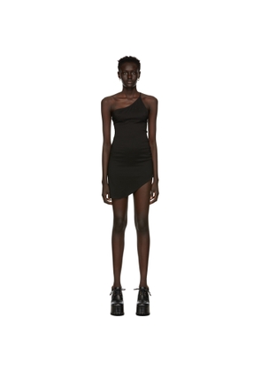 GUIZIO Black Asymmetrical Voxel Dress