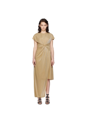 Lanvin Gold Asymmetrical Lurex Maxi Dress