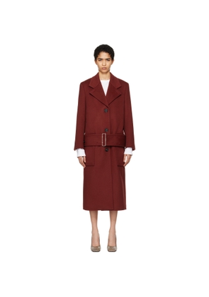 Ferragamo Red Long Wool Coat