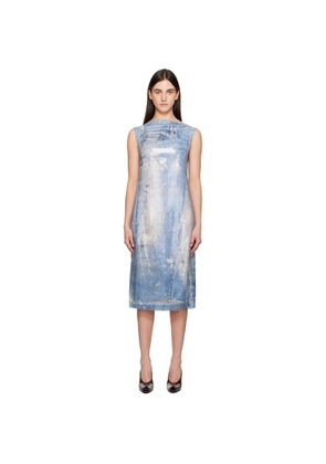 Acne Studios Blue Printed Sequin Midi Dress