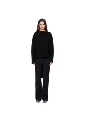 St. Agni Black Milano Knit Scarf Sweater