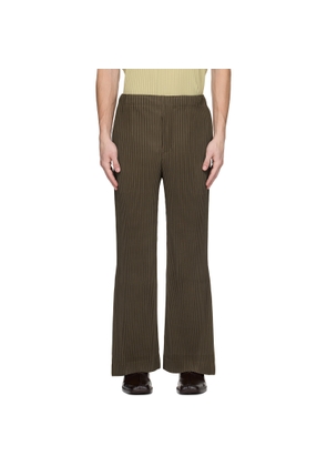 HOMME PLISSÉ ISSEY MIYAKE Brown Pleats Bottoms 3 Trousers