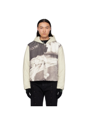 KUSIKOHC Off-White & Gray Padded Printed Jacket