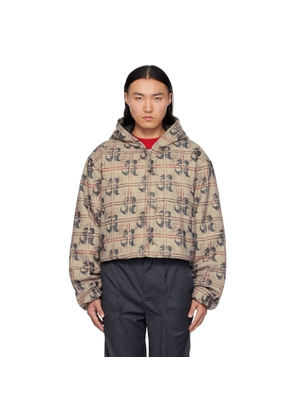KUSIKOHC Beige Pattern Anorak Windbreaker Jacket