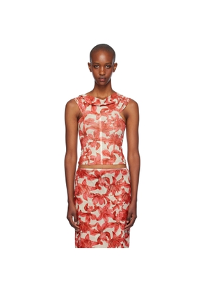 Miaou Beige & Red Magda Corset Top