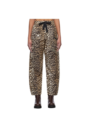 GANNI Black & Brown Duchesse Nylon Cargo Pants
