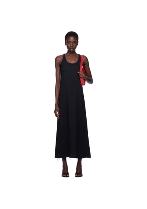 TOTEME Black Scoop-Neck Sablé Midi Dress
