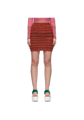 Anna Sui Pink Konry K Edition Ombre Crochet Miniskirt