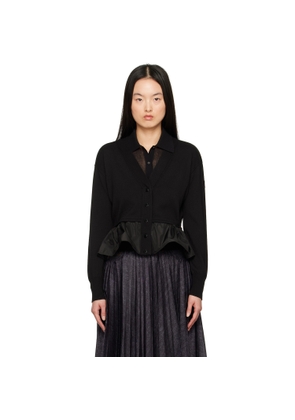 Moncler Black Cotton Cashmere & Silk Cardigan