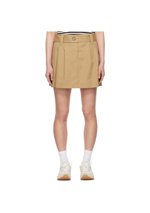 Moncler Tan Pleated Miniskirt